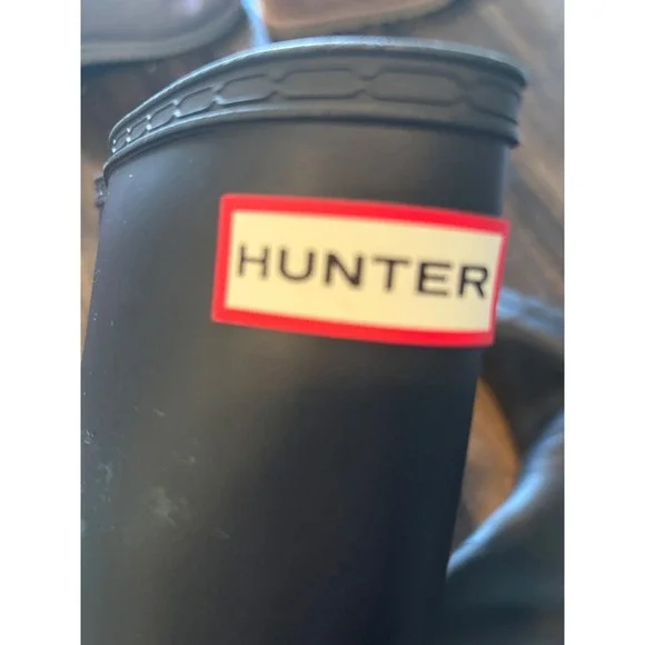 Hunter Original Tall Rain Boots Womens 7 Black Matte Waterproof WFT1000RMA - Picture 4 of 6